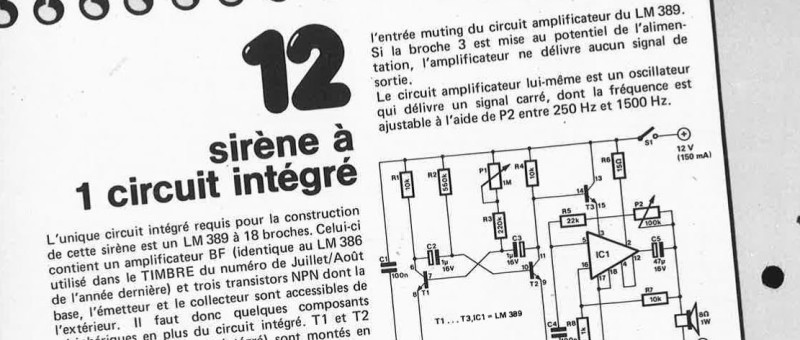 sirène à un circuit intégré