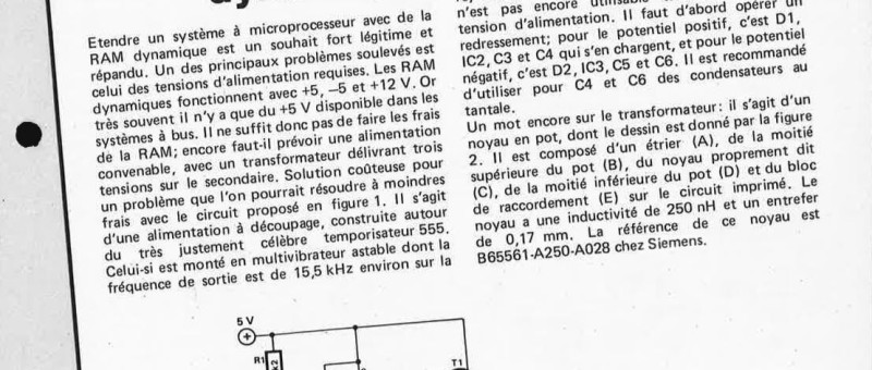 alimentation pour RAM dynamique