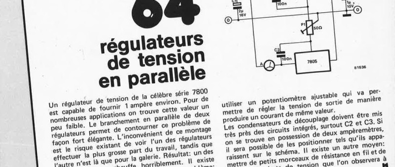régulateurs de tension en parallèle