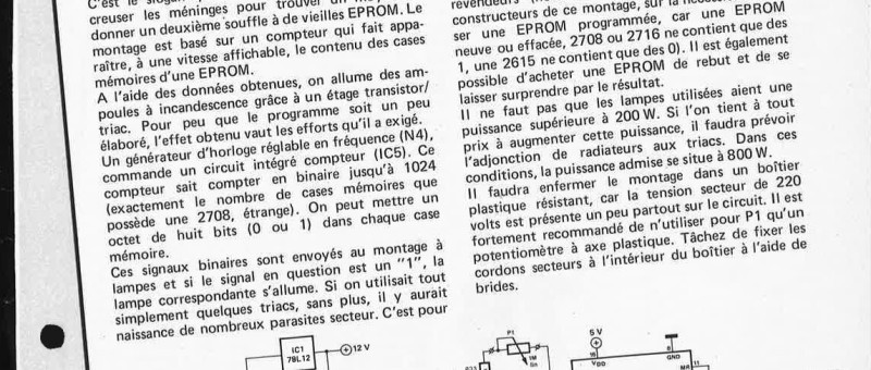 jeu de lumière à EPROM