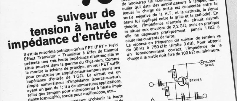 suiveur de tension à haute impédance d`entrée