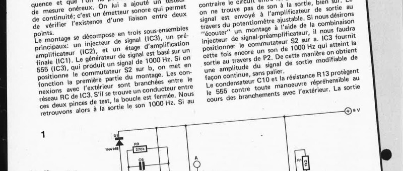 injecteur de signal avec testeur de continuité