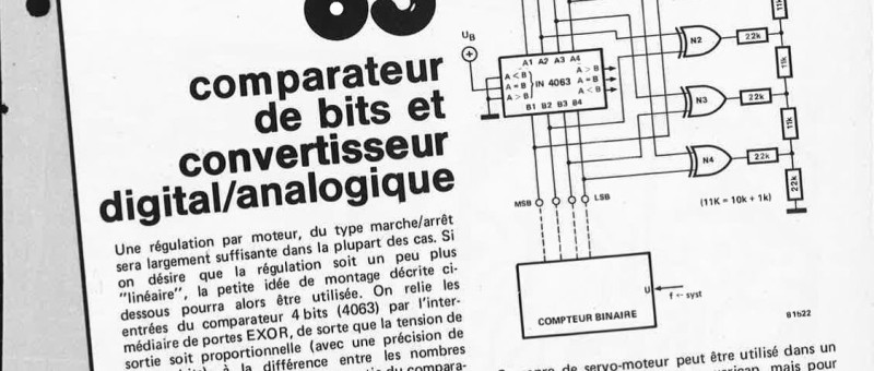 comparateur de bits et convertisseur digital/analogique