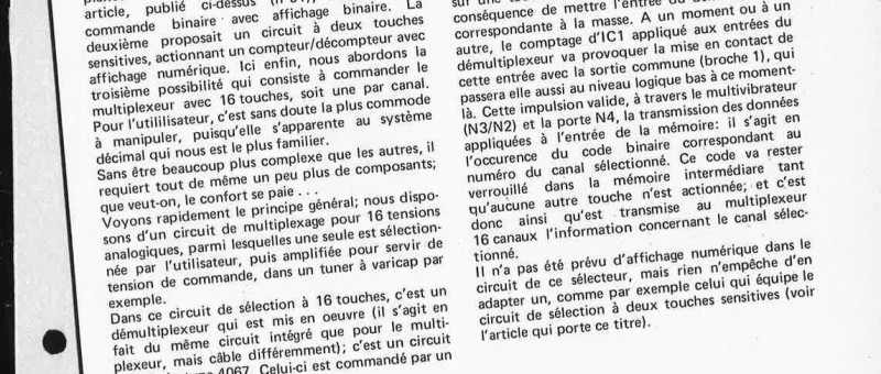 sélection de canal à 16 touches sensitives