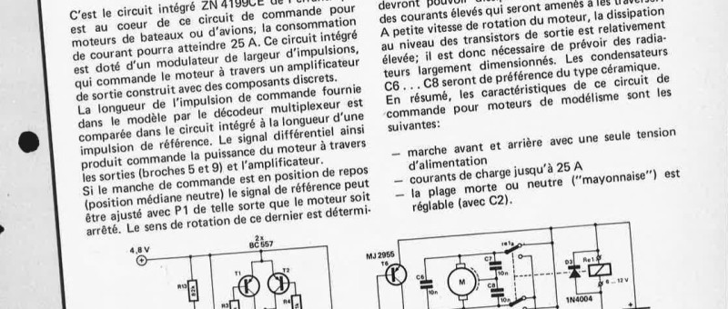 commande de moteur pour modèle réduit