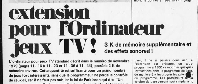 extension pour l`ordinateur pour jeux TV