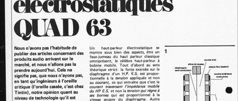 enceintes électrostatiques Ouad 63