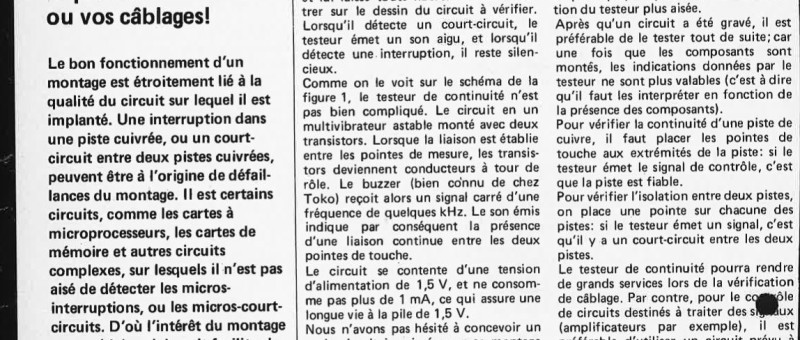 testeur de eontinuité