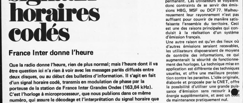 récepteur de signaux horaires codés
