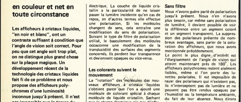 afficheur à cristaux liquides polychromes