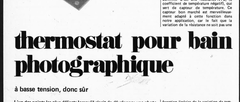 thermostat pour bain photographique
