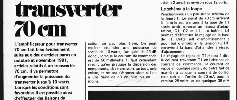 amplificateur pour transverter 70 cm