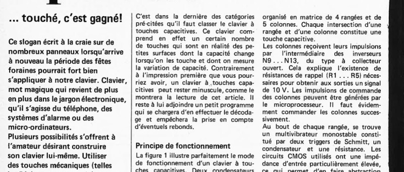 clavier à touches cai,acitives