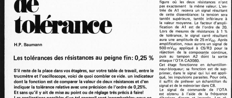indicateur de tolérance
