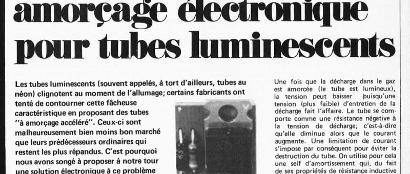 amorçage électronique pour tubes luminescents