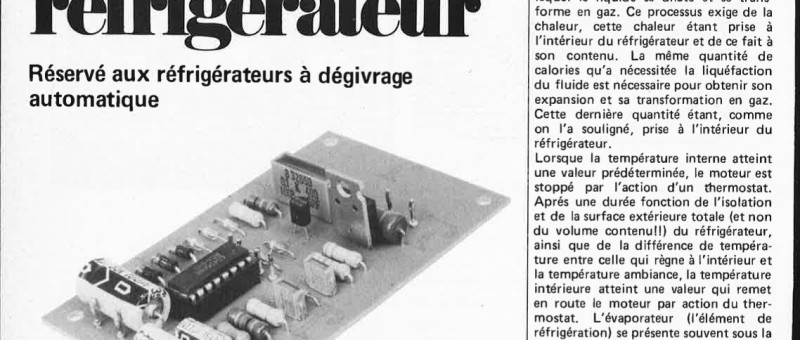 dégivrage économique pour réfrigérateur