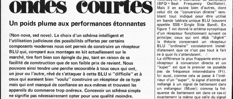 récepteur BLU ondes courtes