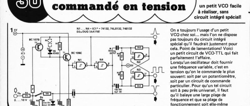 "oscillateur TTL
com.naandé en tension"