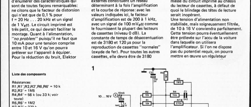 "amplificateur pour
lecteur de cassettes"
