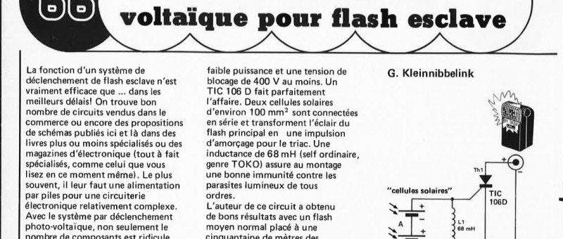 déclenchement photovoltaïque pour flash esclave