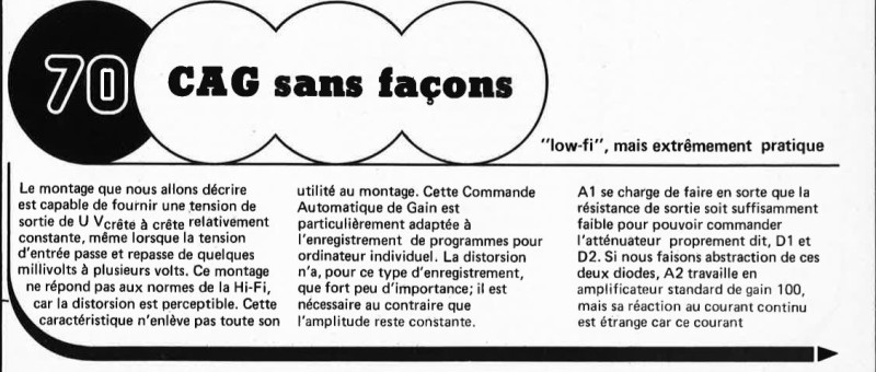 CAG sans façons