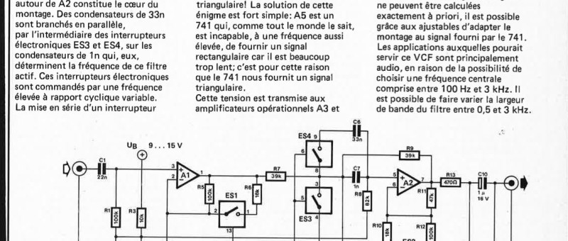 "filtre passe-bande
commandé en tension"
