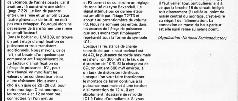 "amplificateur à circuit intégré
avec réglage de tonalité actif"
