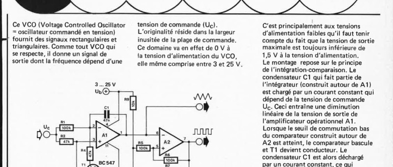 "VCO générateur de signaux
rectangulaires el triangulaires"
