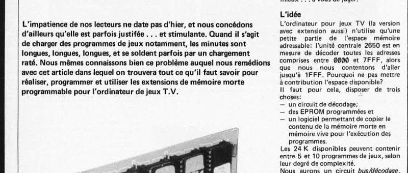 jeux T.V. en mémoire morte