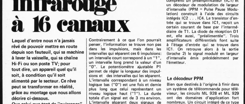 télécommande infrarouge à 16 canaux