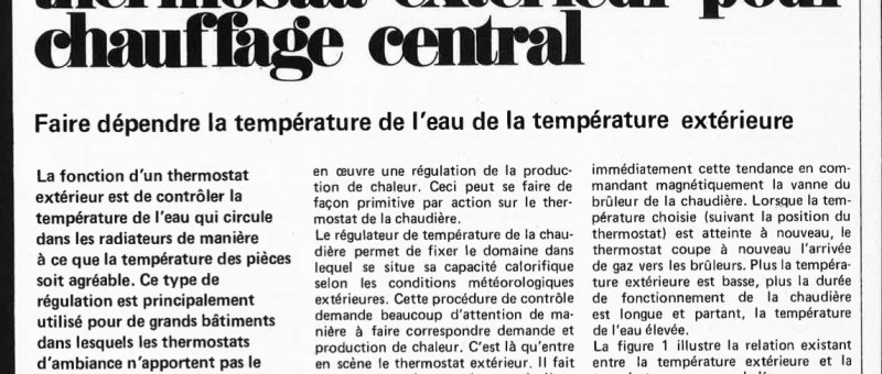 thermostat extérieur pour chauffage central