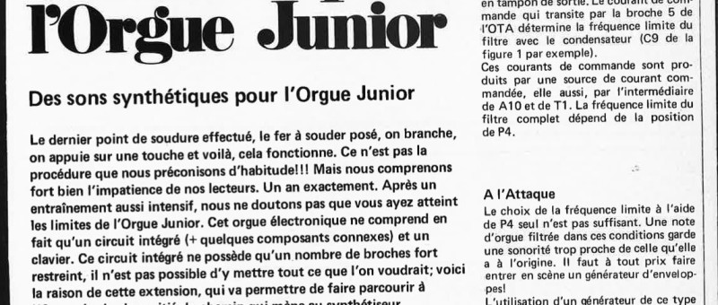 "extension pour
R`Orgue Junior"