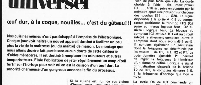 "minuteur de
misine
universel"