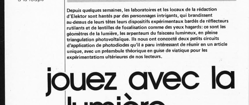 jouez avec la lumière