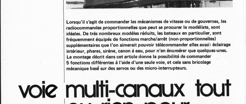 voie multi-canaux tout ou rien pour radiocommande