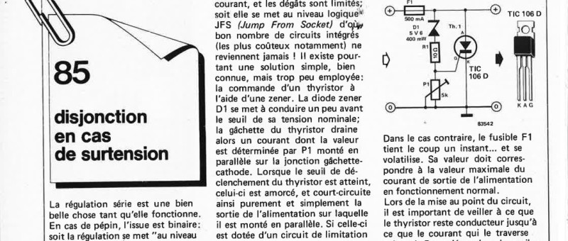 disjonction en cas de surtension