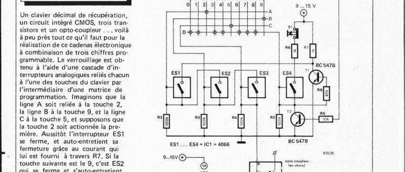 cadenas électronique à combinaison de trois chiffres