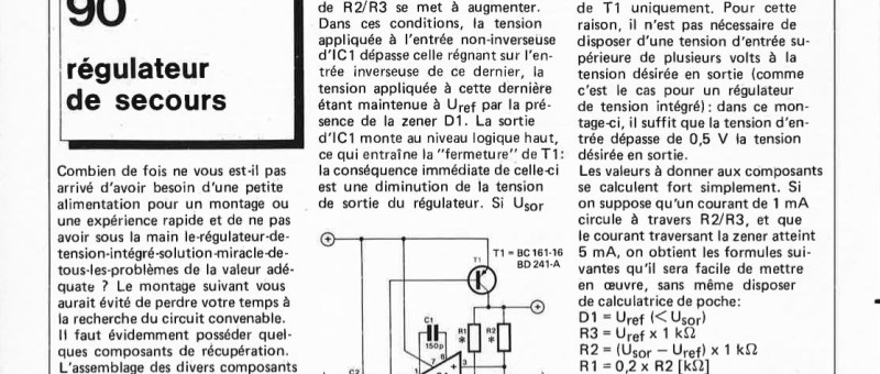 régulateur de secours