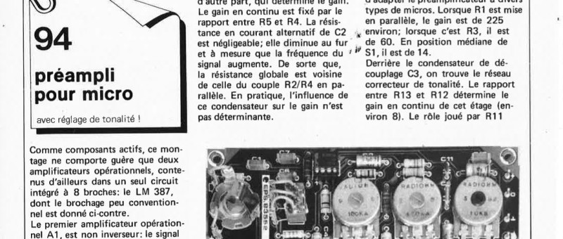 préampli pour micro avec réglage de tonalité !
