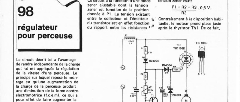 régulateur pour perceuse