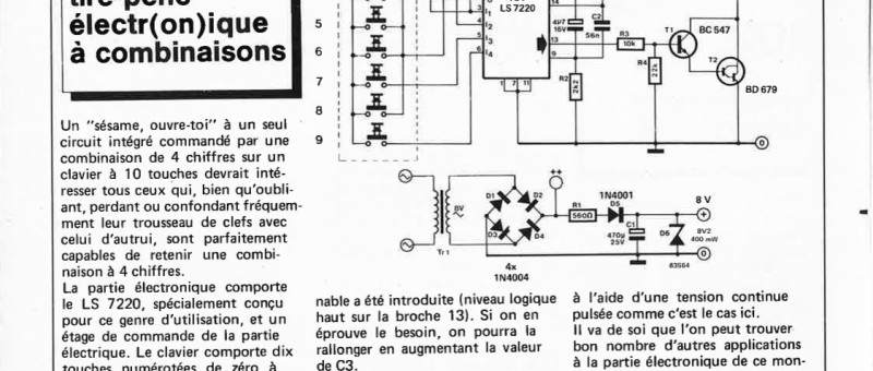 tire-pêne électr(on)ique à combinaisons
