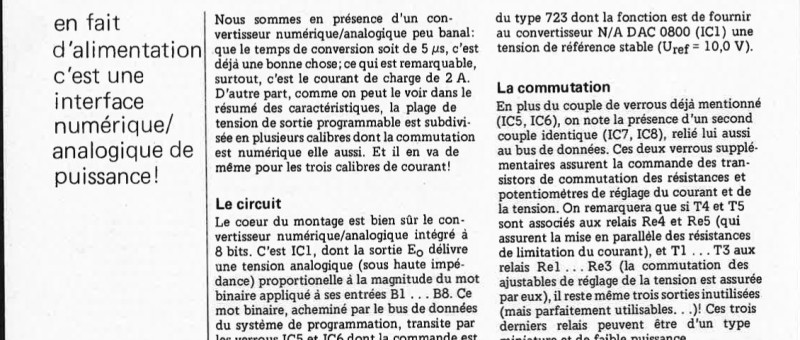 alimentation programmable