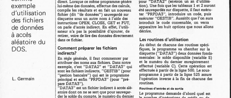 fichiers indirects avec le Junior Computer