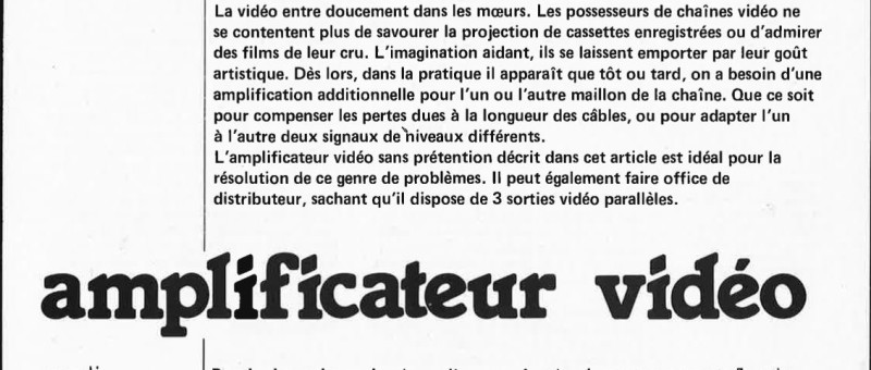 aniplificateur vidéo