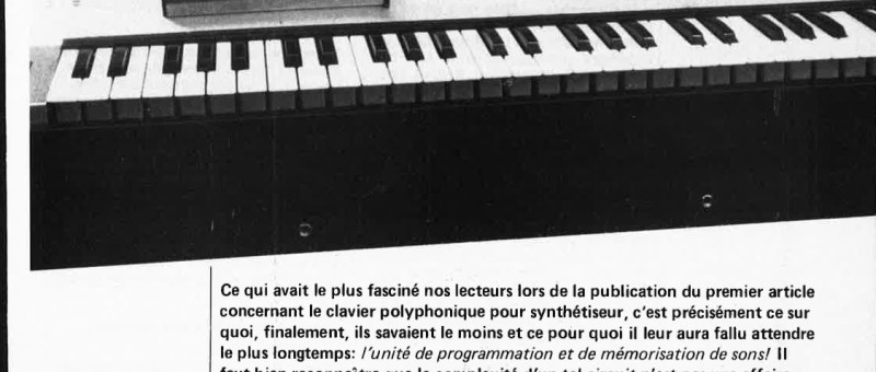 Unité de programmation pour synthétiseur polyphonique (1)