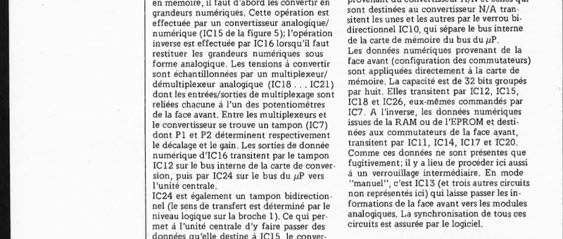 Unité de programmation pour synthétiseur polyphonique (2)