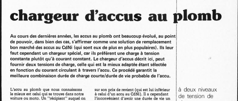 chargeur d`accus au plomb