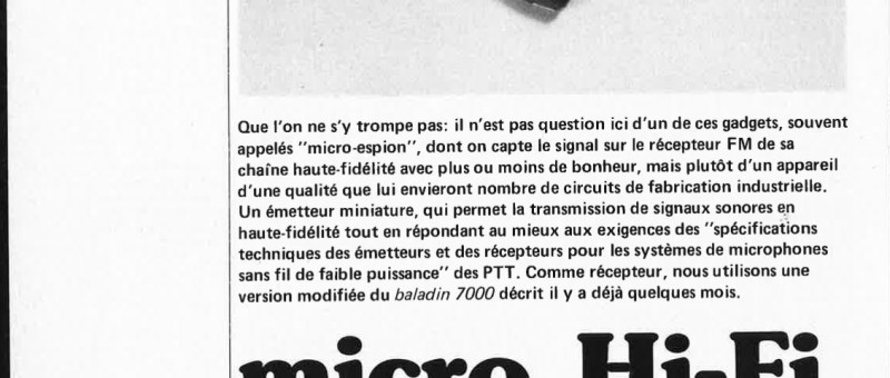 micro Hi-Fi sans fil