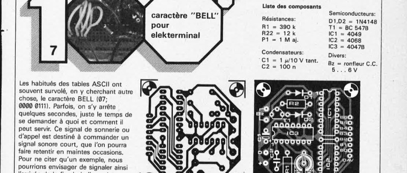 caractère "BELL" pour elekterminal