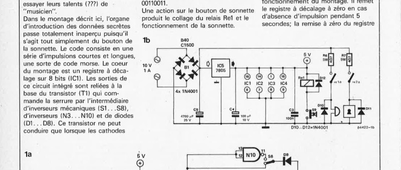 serrure à touche unique